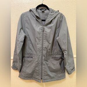 Natural Reflections Gray Hooded Rain Windbreaker Jacket Fisherman Aesthetic M
